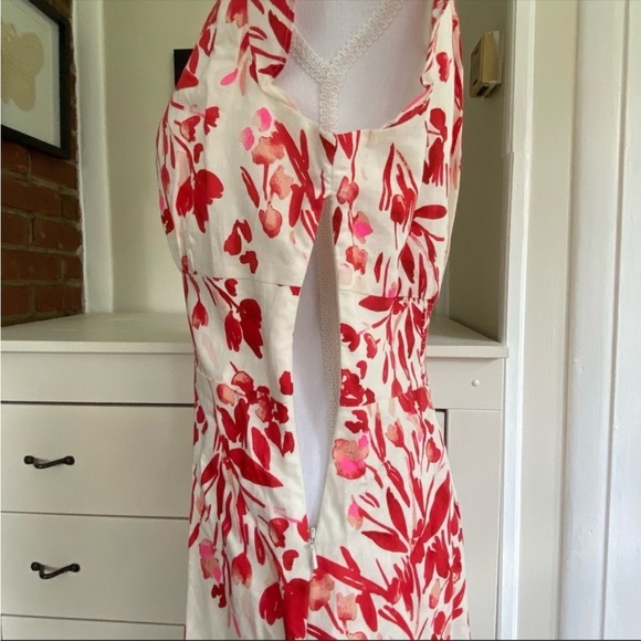 Banana Republic NWT Spring Coral Floral Linen Cotton Mini Dress - Picture 8 of 16